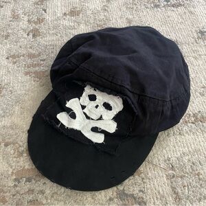 D&Y Black Skeleton Distressed Y2K Army Cap
